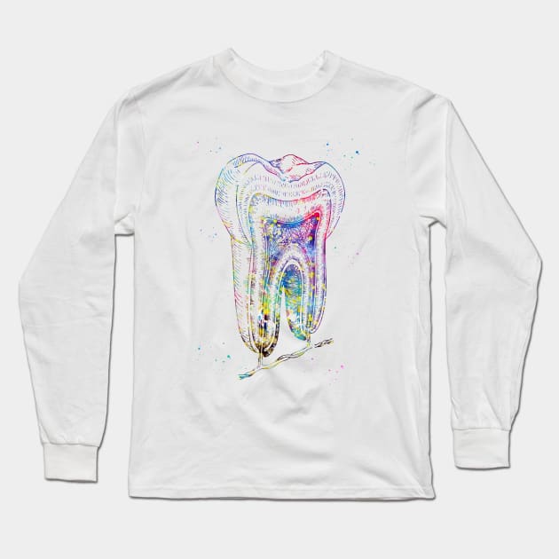 Human tooth structure Long Sleeve T-Shirt by erzebeth